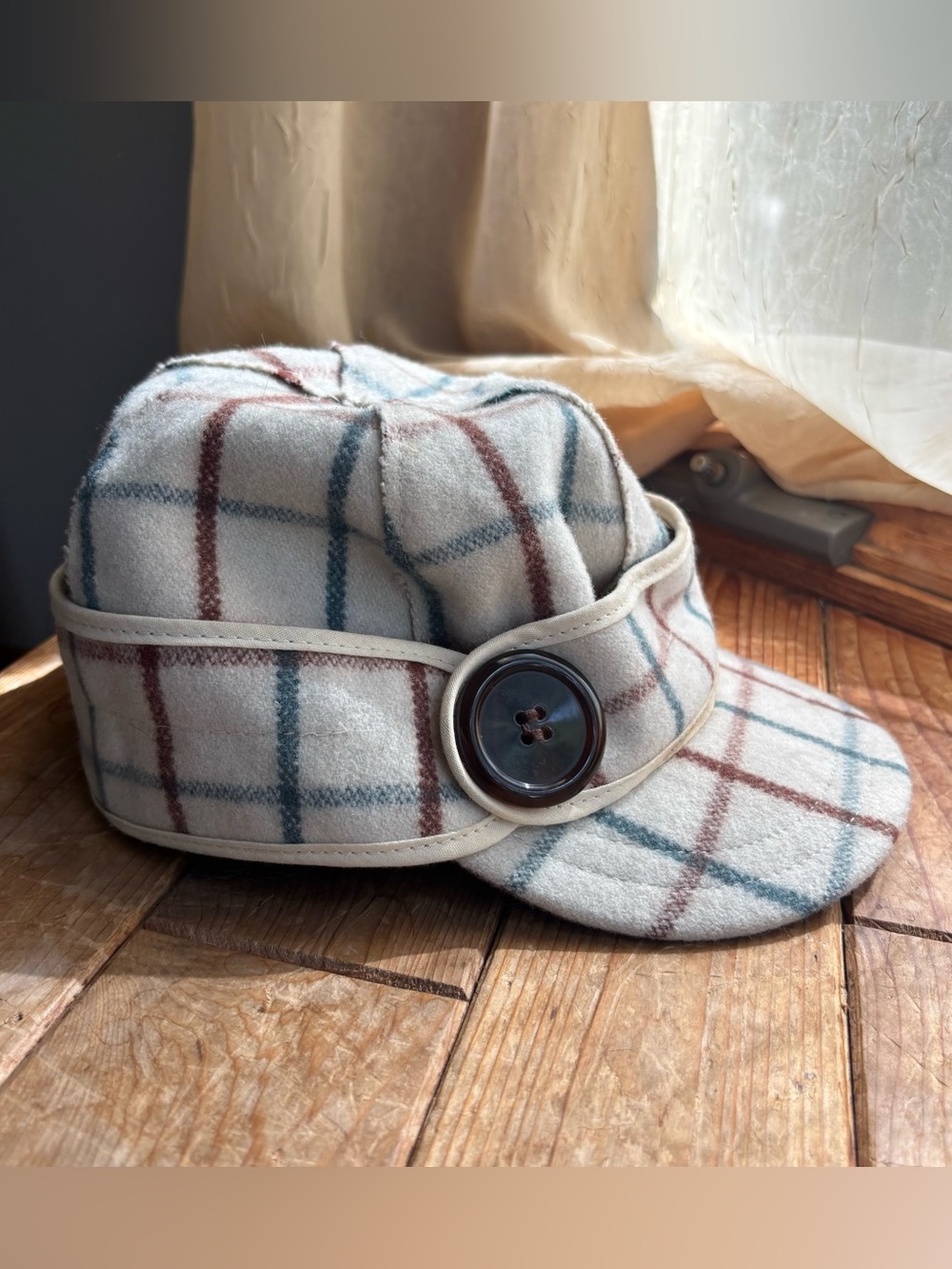 Stormy Kromer Y2K White Plaid Cap with Button